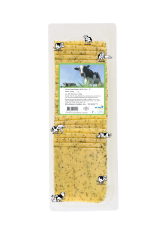 Cheese with herbs slices